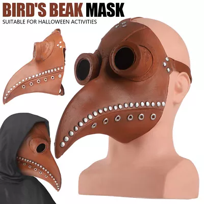 Party Hoilday Cosplay Full Face Mask Plague Doctor Long Nose Beak Bird Crow Mask • $9.89