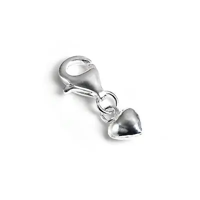 Tiny 925 Sterling Silver Hollow Puffed Heart Clip On Charm / Hearts / Charms • £7.75