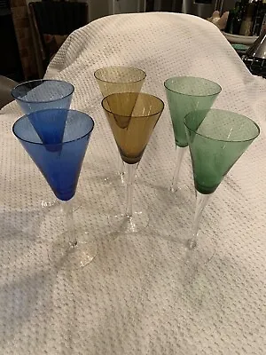 Multi-colored Multi-colored Wine Glasses Set Of Six • $35