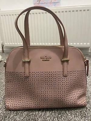 Kate Spade Leather Hand Bag Pink Cut Out Laser Hand Grab Bag • £45