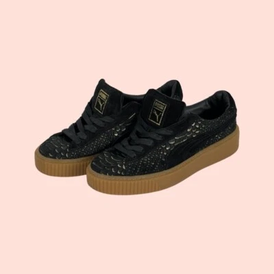 $70 • Buy PUMA Platform Exotskin Shoes Shoes Women S Black & Gold Size 9 Like New VGC