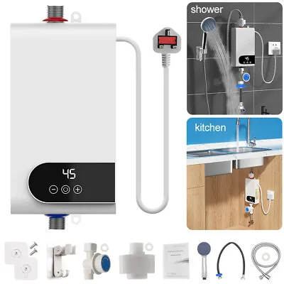 Electric Tankless Instant Water Heater Shower Head Kitchen Under Sink Bathroom • £36.99