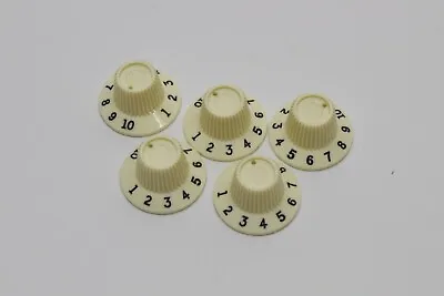 Guitar Tone Volume Knobs Ivory Recessed 1/4  Shaft ATYPICAL SHAFT MOUNT Lot Of 5 • $6.99