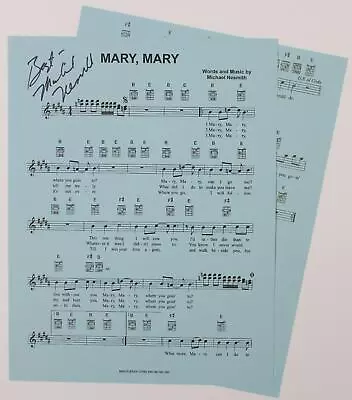 Mike Michael Nesmith MONKEES Signed Autograph Auto  Mary Mary  Sheet Music JSA • $149.99