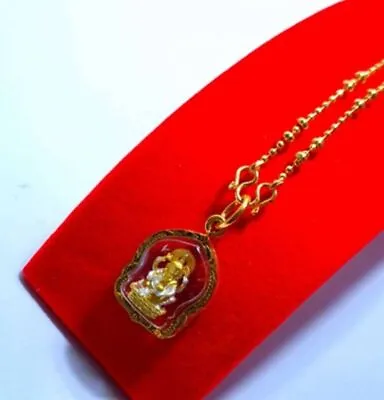 Necklace Plated 24k Gold 18  Ganesha Pendant Blessings 3 Kings Thai Magic Amulet • $50.39