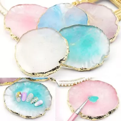 Nail Art Tool Resin Agate Palette Plate UV Gel Painting Mixing Jewelry Display • $3.96