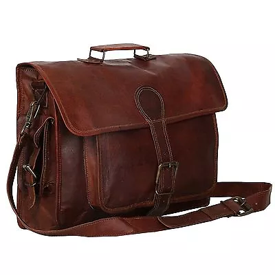 Men's Genuine Leather Briefcase Laptop Office Shoulder Bag Business Crossbody • $94.99