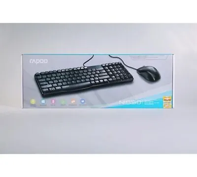£9.99 • Buy Rapoo N1850 Wired Desktop Mouse And Keyboard - Black