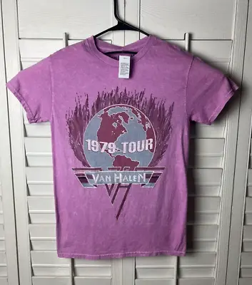 NWT VAN HALEN “1979 Tour” Graphic Band T-Shirt / Pinkish Purple Women's Small • £13.97