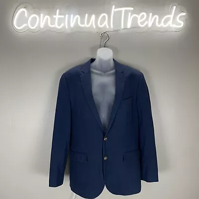 J. Crew Thompson Suit Jacket Blue 100% Cotton Blazer Mens 42 L • $35.99
