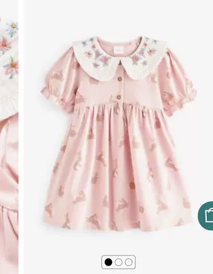 £10.25 • Buy Baby Girls Next Bunny Tea Dress 12-18 Months NEW Easter Spring