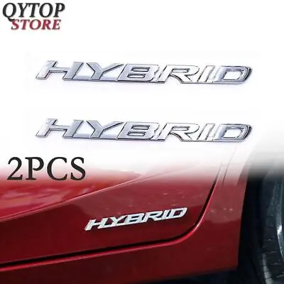 2pcs Chrome HYBRID Car Body Fender Rear Trunk Tailgate Emblem 3D Badge Sticker • $23.21