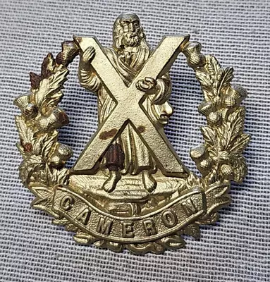 Vintage Military Cameron Highlanders Infantry Metal Cap Beret Badge • £15