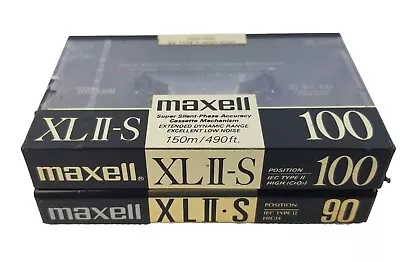 (2) MAXELL XLII-S 90 (IEC II HIGH) & XLII-S 100 (IEC HIGH CrO2) Cassette Tapes • $28.99