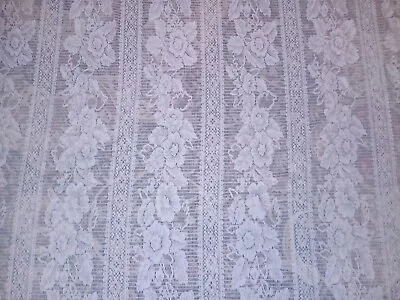 Pair Of Vintage LACE Curtain Panels 62.5 X 70 Floral Drapes Tablecloth Victorian • $24.99