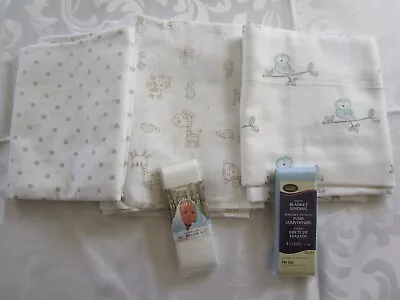 Baby Blanket Fabric Cotton MUSLIN 3 CUTS 6 YDS GENDER NEUTRAL BIRDS GIRAFFE • $49.99