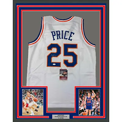 Framed Autographed/Signed Mark Price 33x42 Cleveland White Jersey JSA COA • $399.99