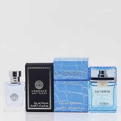 2pc Mini Gift Versace Pour Homme & Eau Fraiche Eau De Toilette 5ml Splash Bottle • $18.19