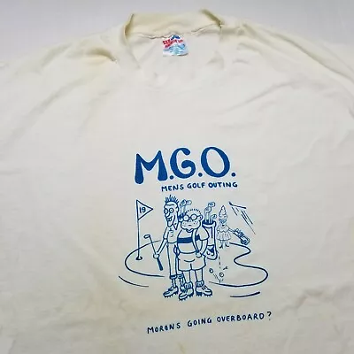 Vtg M.G.O Mens Golf Outing T-Shirt XL Morons Going Overboard USA 90s P74 • $6