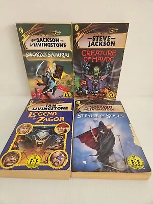 4x Steve Jackson & Ian Livingstone Fighting Fantasy Books 20 24 54 34 - Rare • $75