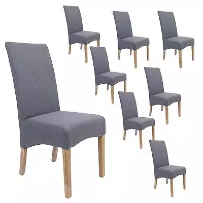 Jackson Dining Chair Set Of 8 Fabric Seat Solid Pine Wood Furniture - Grey • $1511.10