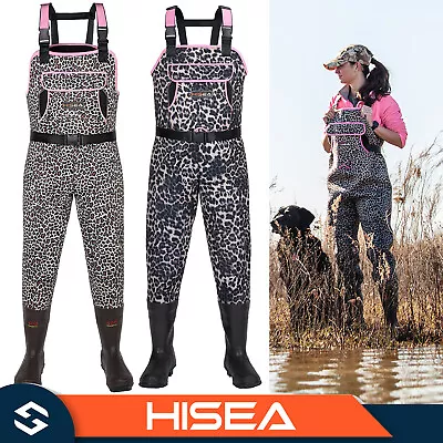 HISEA Women's Chest Waders 400G Insulated Bootfoot Fishing Riding Wader Leopard • $98.89