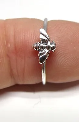 £7.25 • Buy Handmade 925 Sterling Silver Delicate Bumble Bee Stacking Ring Size  H To S