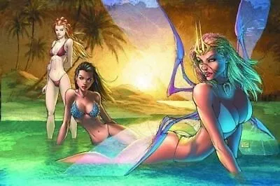 2008 POSTER ~ MICHAEL TURNER ~ SEXY Aspen TRINITY - Fathom Soulfire BIKINI BABES • $24.99