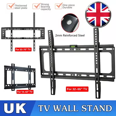 £6.99 • Buy TV Wall Bracket Mount Slim For 14 26 30 32 40 42 50 63 70 Inch 3D LCD LED Plasma