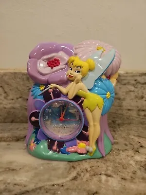 Vintage Disney Fairies Tinker Bell Coin Piggy Bank And Alarm Clock Working • $23.07