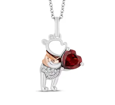 1.96Ct Lab Created Garnet 14K Rose Gold Plated Piglet Winnie The Pooh Pendant • $203.43