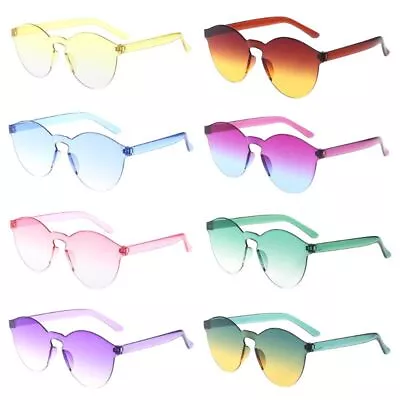 Hot Sale Gradient Sunglasses Candy Color Fashion Unisex Clear Popular Driving UV • £6.24