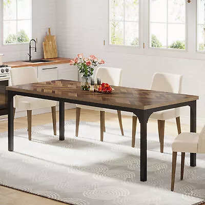 71  Farmhouse Dining Table For 6-8 Large Rectangle Banquet Kitchen Table • $163.78