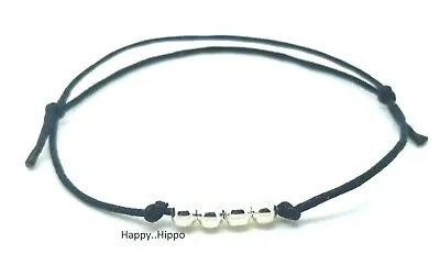 Hippy Tribal Friendship Wish Waxed Cord Adjustable Bracelet  • 20 Colours • £1.75