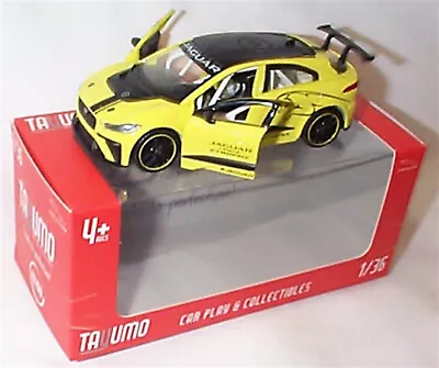 Jaguar I Pace ETrophy Yellow 1-36 Diecast Pull Back & Go New Boxed • $27.29
