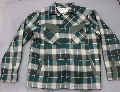 Volcom Jacket Plaid Flannel Work Jacket Men's Size 2XL Brown Green • $34.22