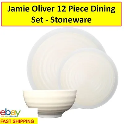 $89.95 • Buy Jamie Oliver 12 Piece Stoneware Dinnerware Set Dining Set Dishwasher Safe Meals