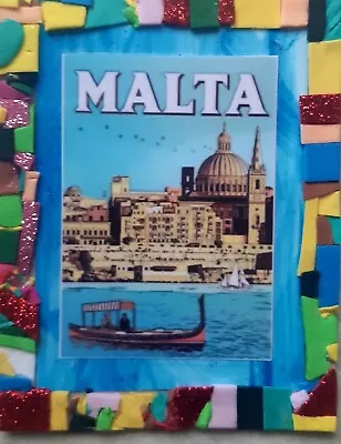 Malta Travel Souvenir Fridge Magnet Handmade (mosaic)7x9 Cm  APRX  • £3.10