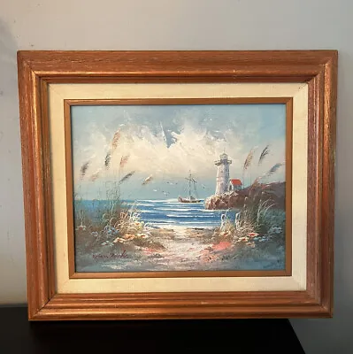 Original Oil Painting Signed By Brian Roche Lighthouse Cape Cod MA • $50