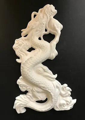 Ceramic Bisque Chinese Dragon Wall Plaque U Paint Ready To Paint • $22