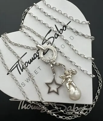 Thomas Sabo Kette & Carrier & Engel Auf Perle & Stern Charm Anhänger  • $218.50