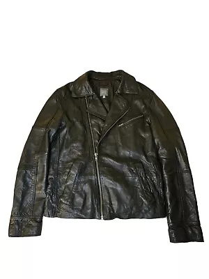 Mens Leather Moto Jacket Medium • $75