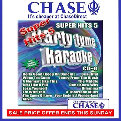 Super Hits 5 Pop - Party Tyme Karaoke Cd Cdg Cd+g Disc Backing Tracks Songs • £4.91