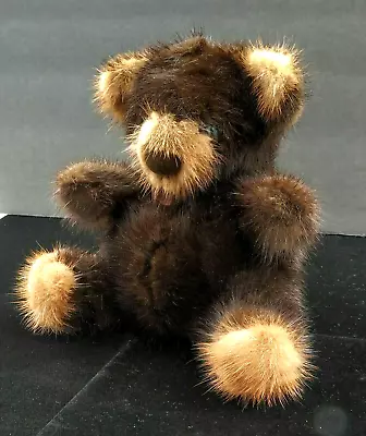 Mink Stuffed Teddy Bear 6 In Tall Dark Brown Body 1985 • $29
