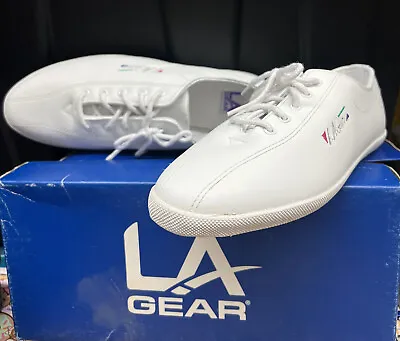 Vintage L.A. Gear White Leather Classic Sneakers 1994 Sz 8 With Box • $35
