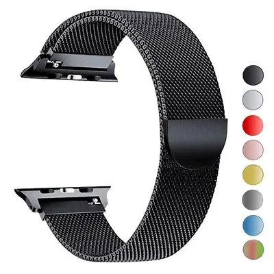 $13.99 • Buy Apple Watch Band Series 7 SE 6 5 4 3 2 Milanese Magnetic Stainless Loop Strap 44