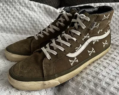 VANS WTAPS SK8-Hi Suede Canvas Shoes Olive Crossbones RARE 2016 Samples Size 13 • $65