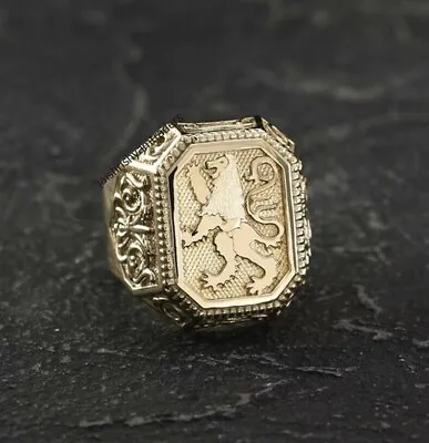Lion Of Judah Ring For Men Sterling Silver Ring Gold Lion Ring Vintage Lion Ring • $69