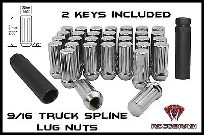 32 Pc Chrome Duplex Acorn Seat Spline Lug Nut Set 9/16 -18 Thread Dodge Ram 2500 • $37.79