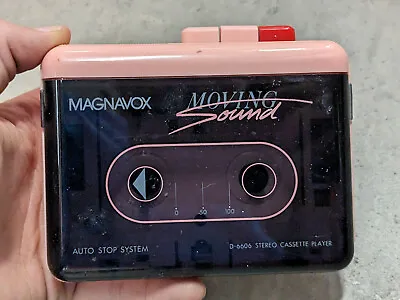 Vintage Magnavox Moving Sound Stereo Cassette Player D-6606 -  Pink / As Is • $9.99